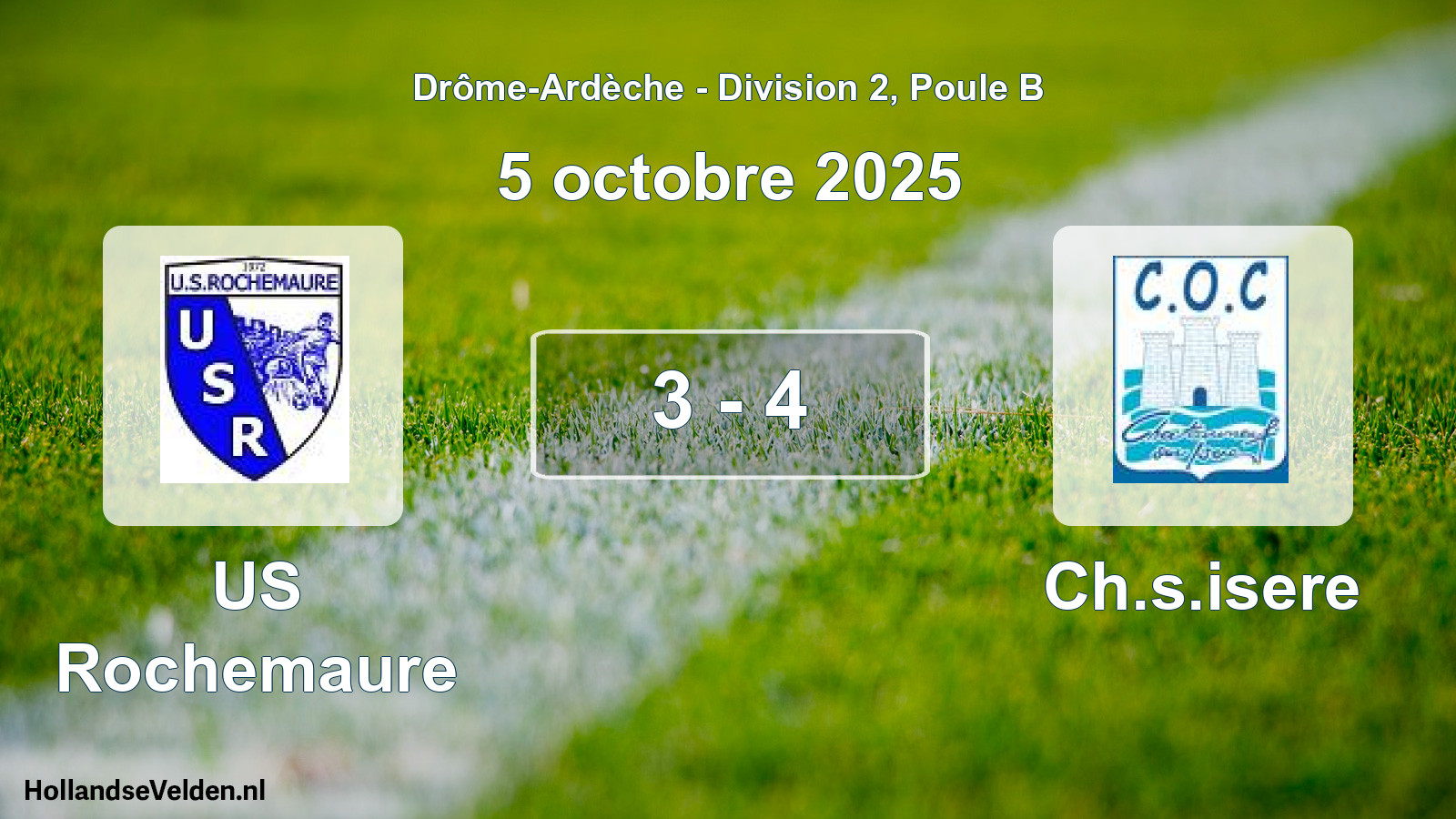 Gespeelde wedstrijd: US Rochemaure - Ch.s.isere 3 - 4 (5 oktober 2025)