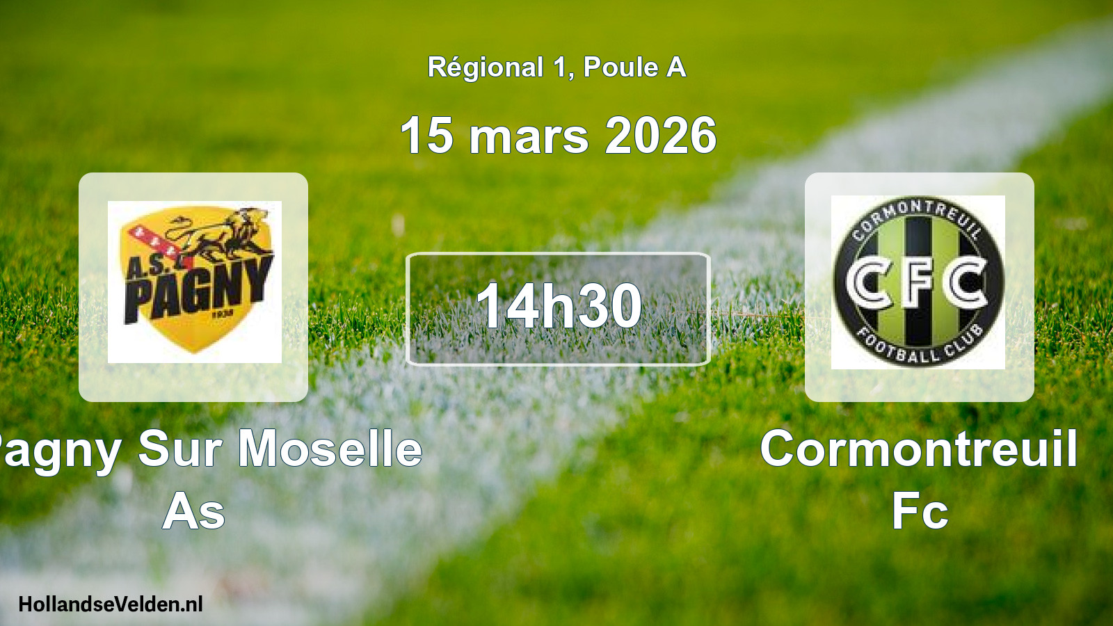 Geplande wedstrijd: Pagny Sur Moselle As - Cormontreuil Fc (15 mars 2026)