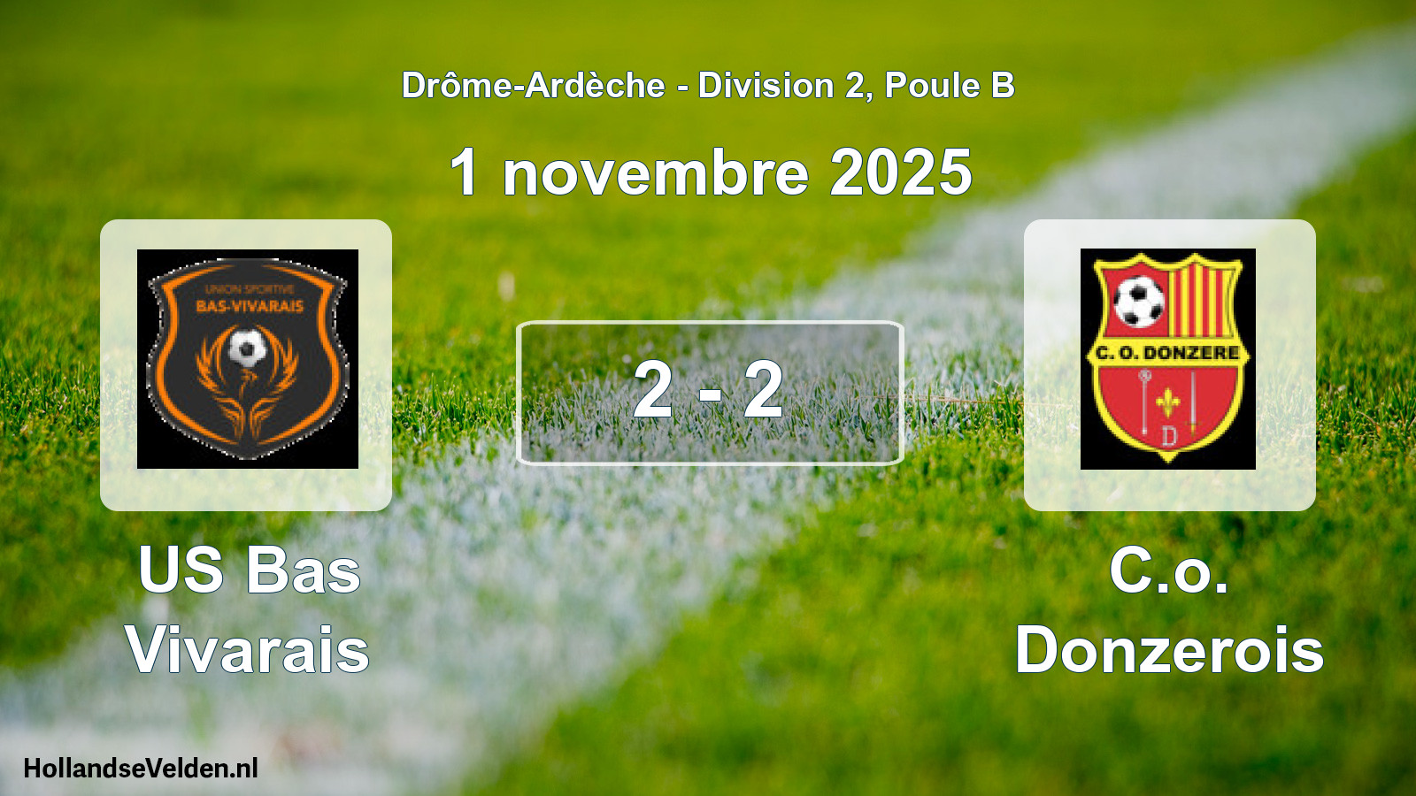 Gespeelde wedstrijd: US Bas Vivarais - C.o. Donzerois 2 - 2 (1 november 2025)