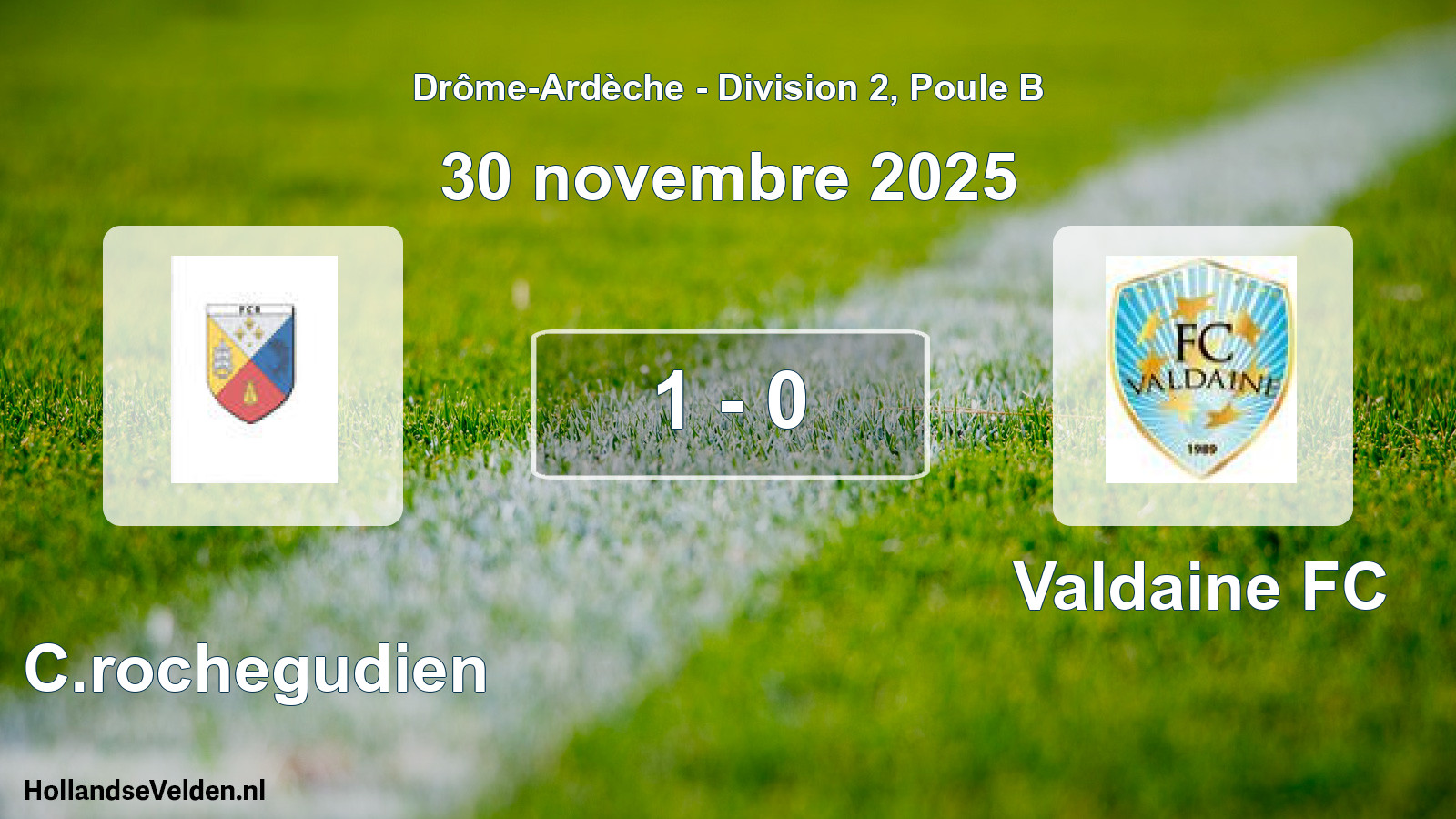 Gespeelde wedstrijd: FC.rochegudien - Valdaine FC 1 - 0 (30 november 2025)