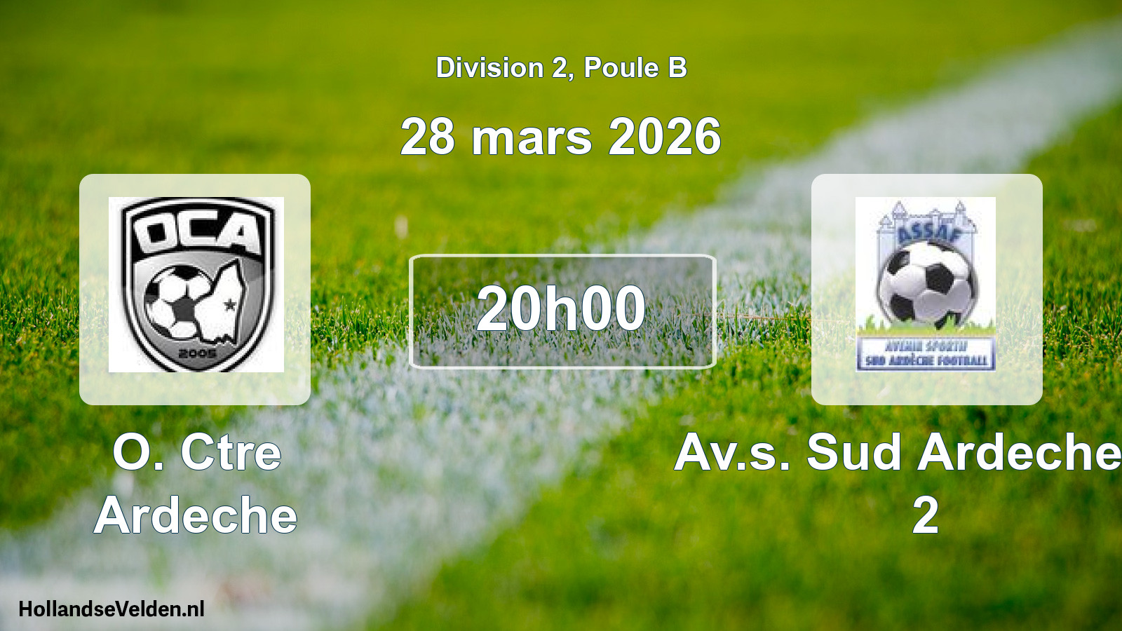Scheduled Match: O. Ctre Ardeche - Av.s. Sud Ardeche F. 2 (28 March 2026)