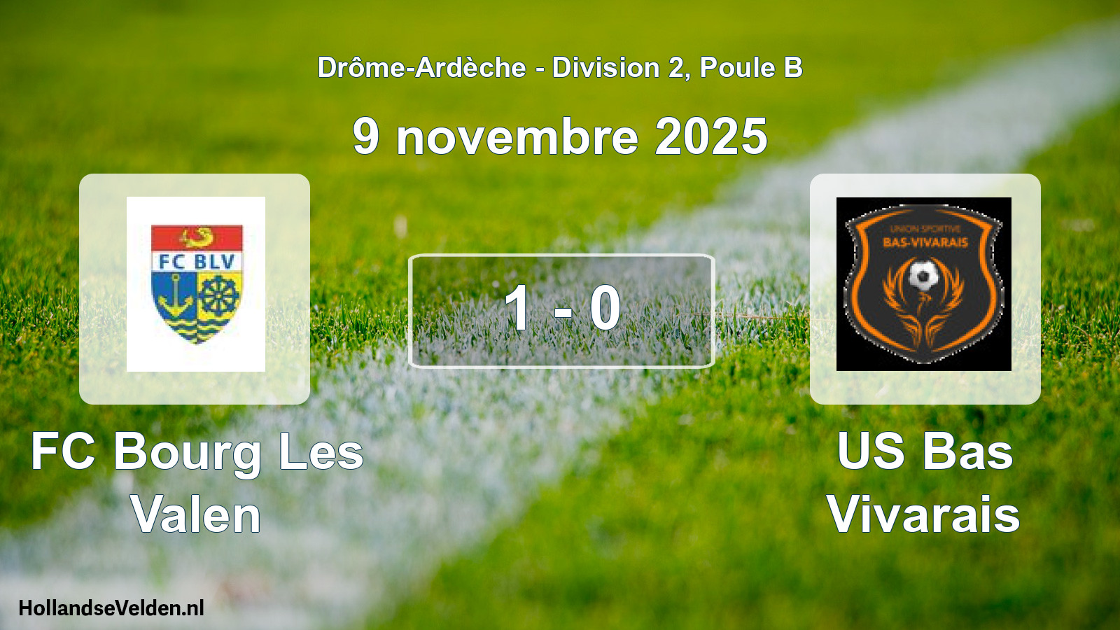 Gespeelde wedstrijd: FC Bourg Les Valen - US Bas Vivarais 1 - 0 (9 november 2025)