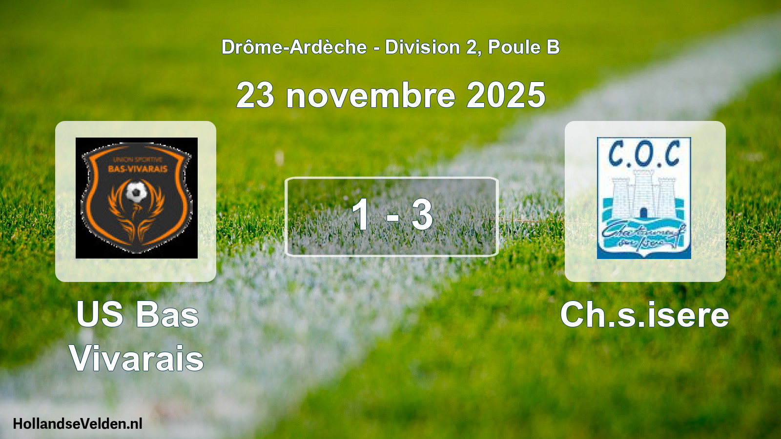 Gespeelde wedstrijd: US Bas Vivarais - Ch.s.isere 1 - 3 (23 november 2025)