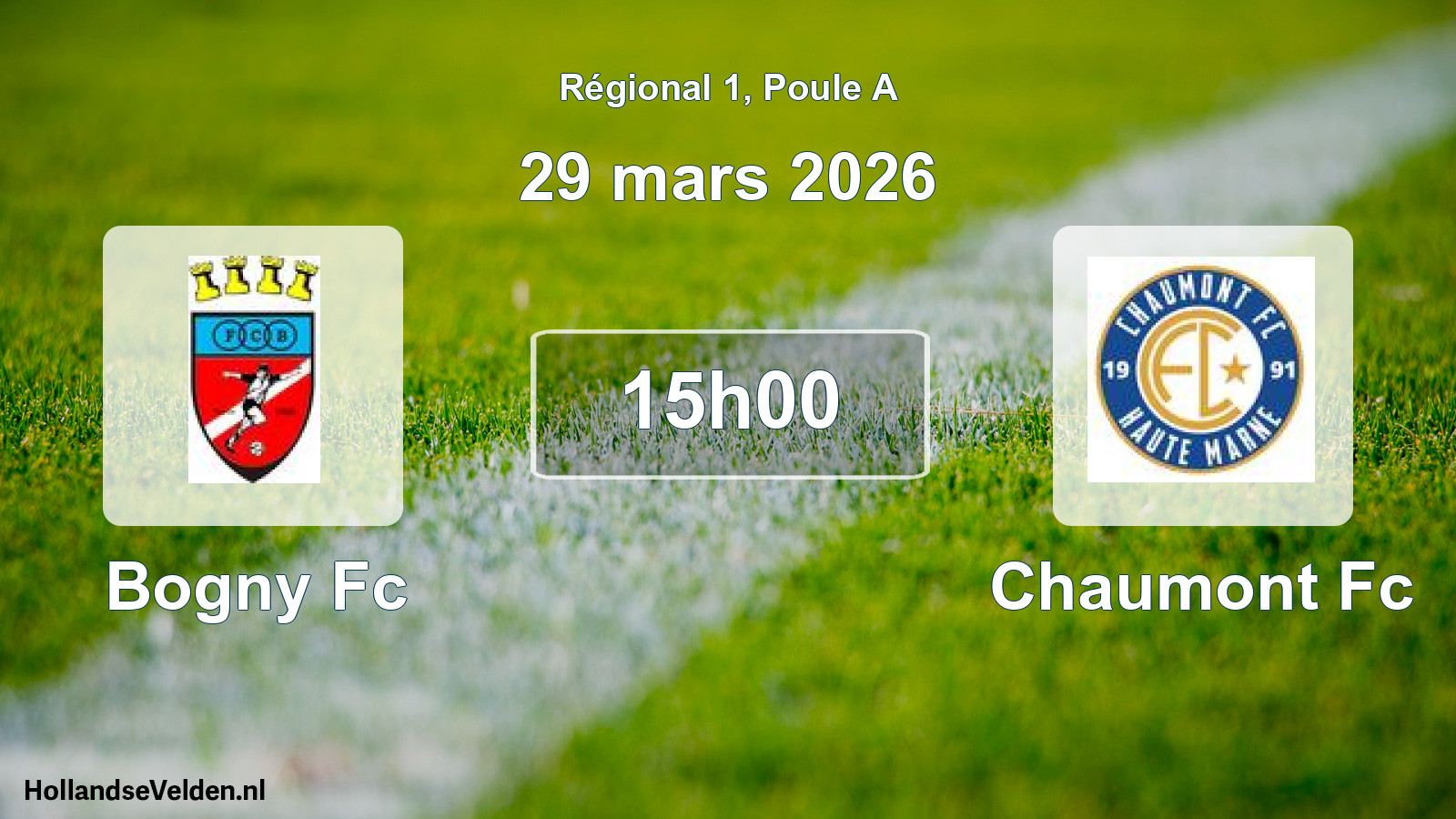 Geplande wedstrijd: Bogny Fc - Chaumont Fc (29 mars 2026)