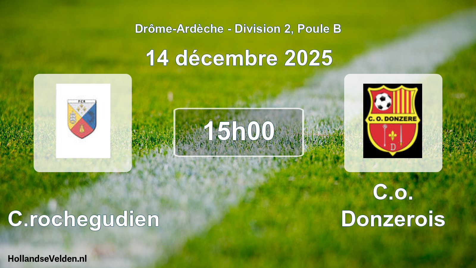 Match programmé: FC.rochegudien - C.o. Donzerois (14 décembre 2025)