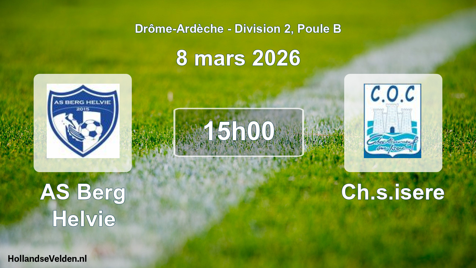Geplande wedstrijd: AS Berg Helvie - Ch.s.isere (8 maart 2026)