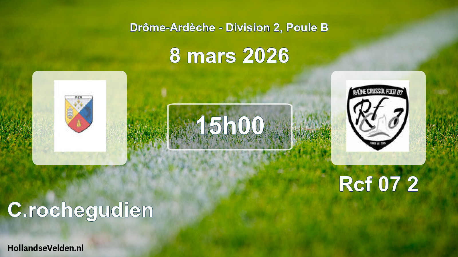 Geplande wedstrijd: FC.rochegudien - Rcf 07 2 (8 maart 2026)