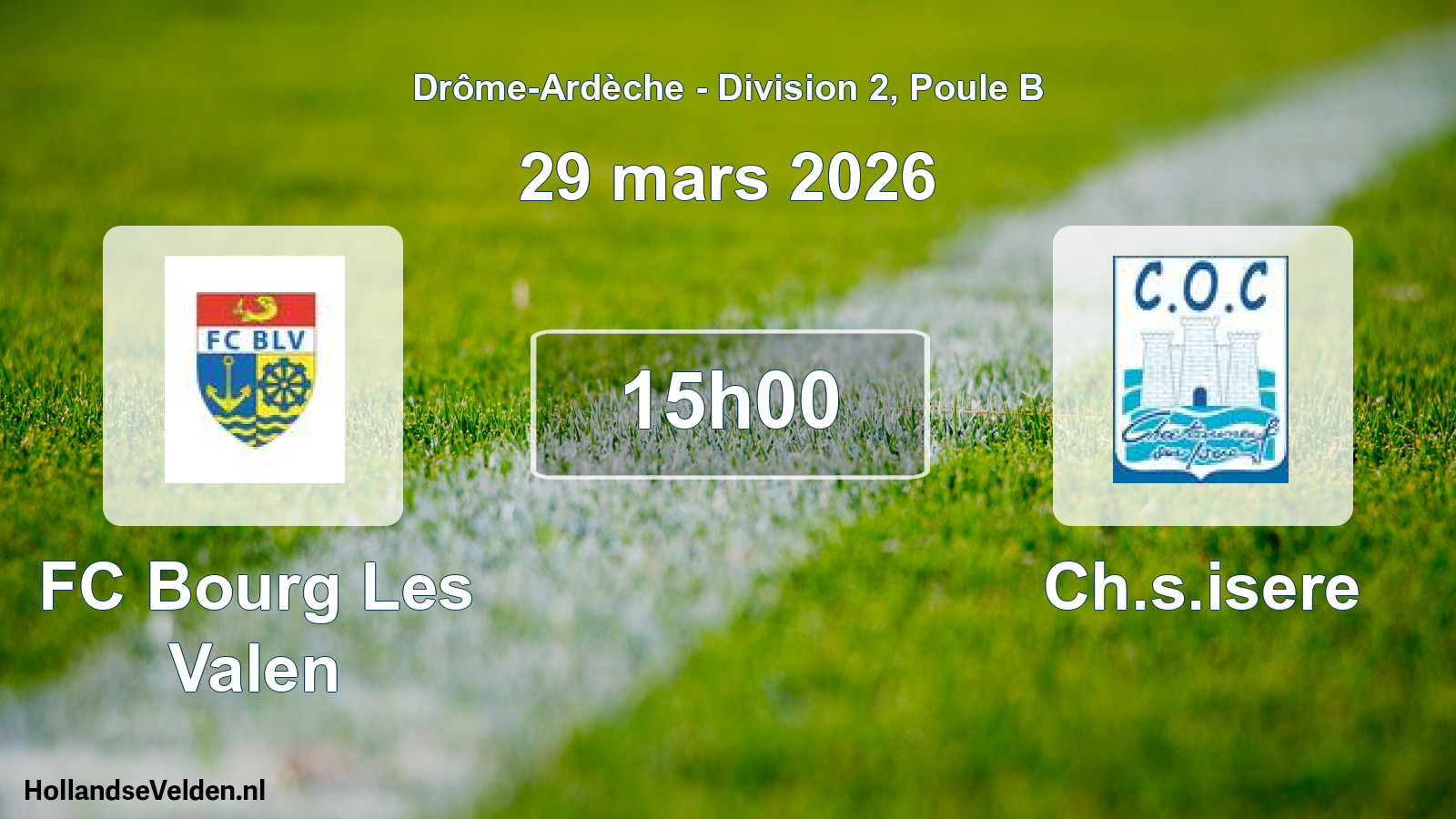 Scheduled Match: FC Bourg Les Valen - Ch.s.isere (29 March 2026)