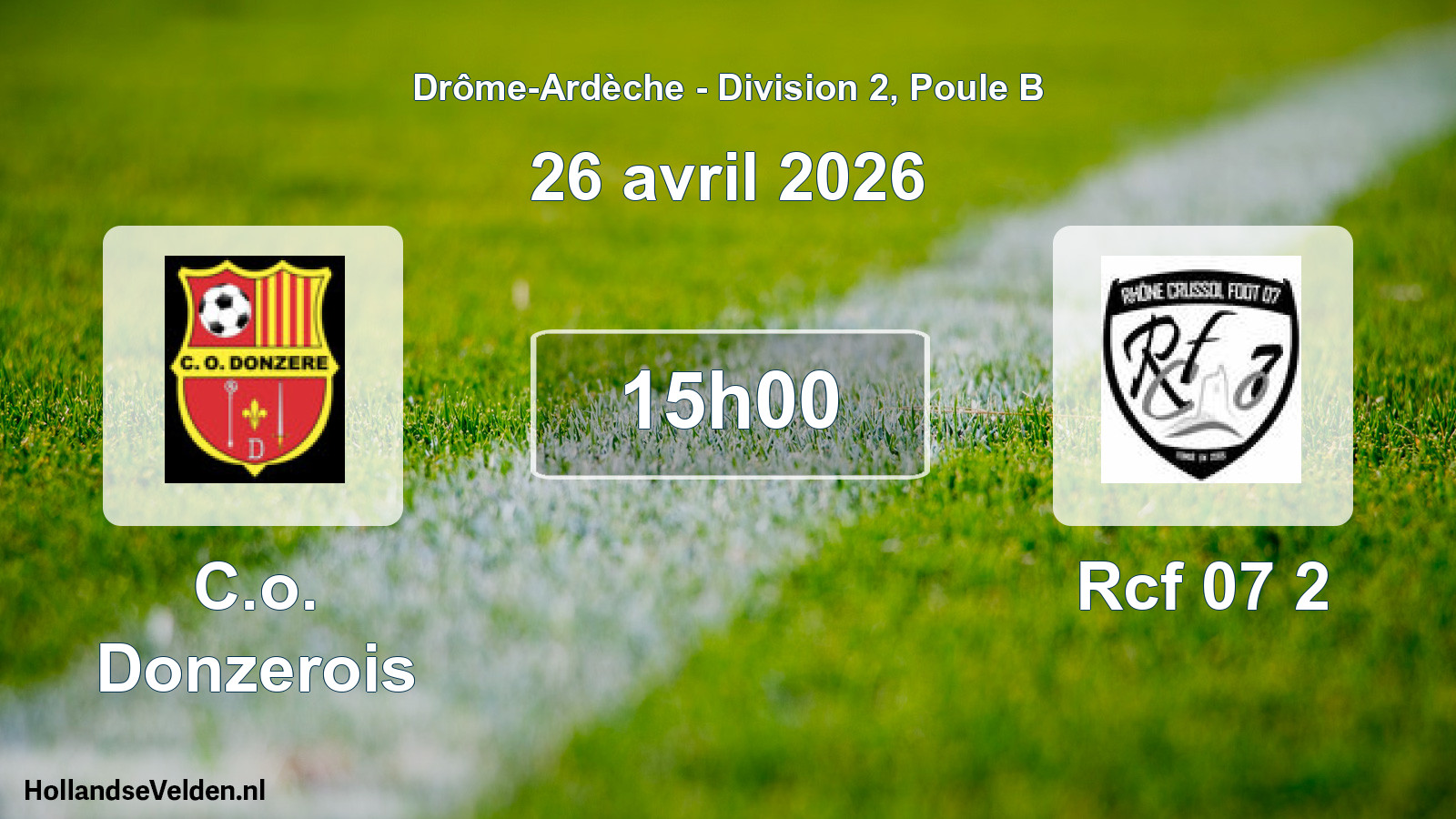 Geplande wedstrijd: C.o. Donzerois - Rcf 07 2 (26 april 2026)