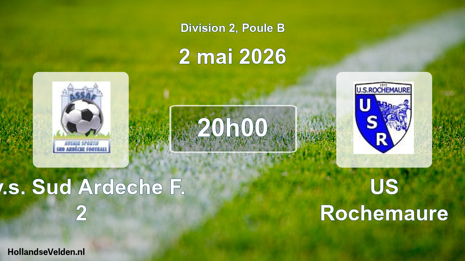 Match programmé: Av.s. Sud Ardeche F. 2 - US Rochemaure (2 mai 2026)
