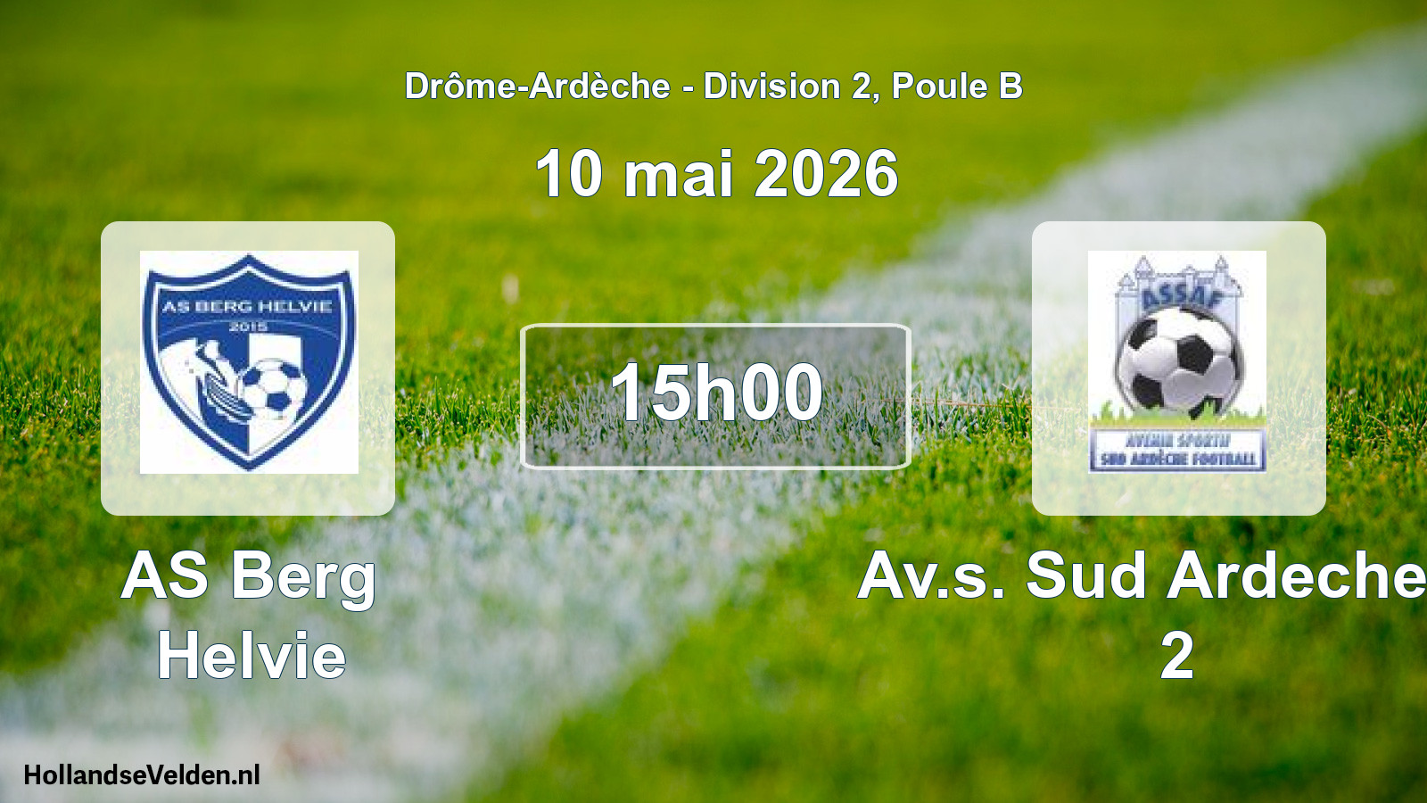 Geplande wedstrijd: AS Berg Helvie - Av.s. Sud Ardeche F. 2 (10 mei 2026)