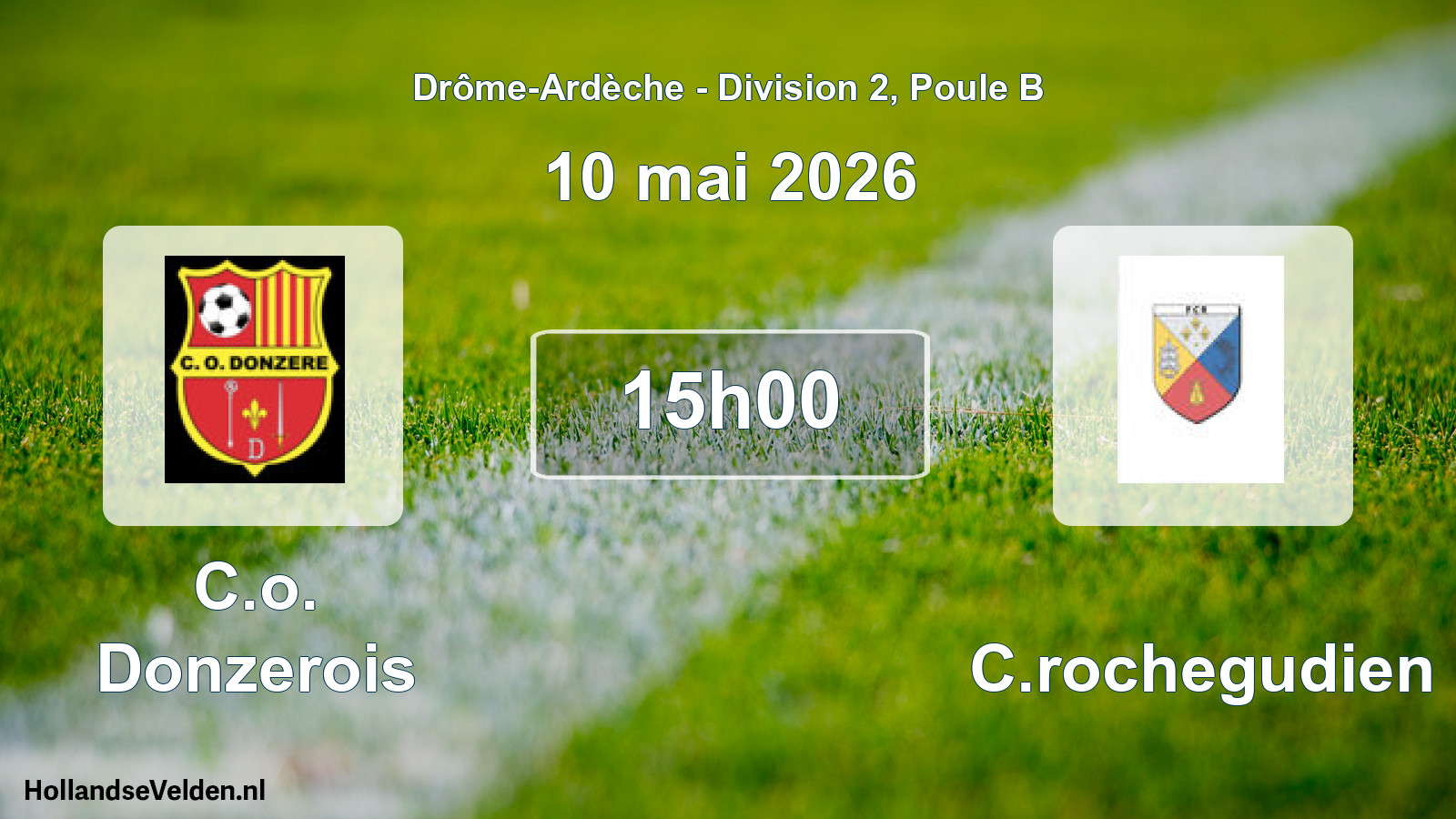 Geplande wedstrijd: C.o. Donzerois - FC.rochegudien (10 mei 2026)