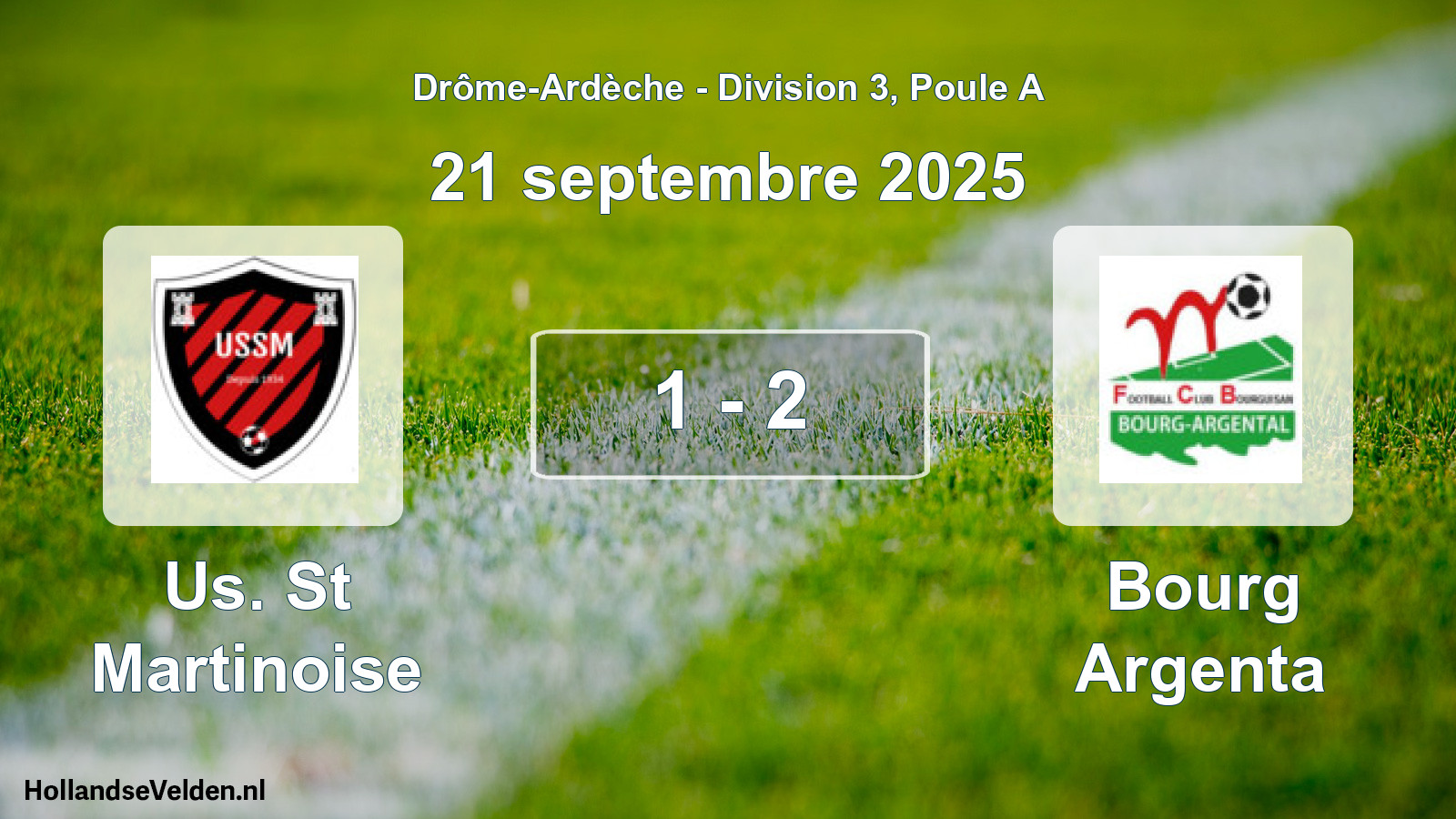 Gespeelde wedstrijd: Us. St Martinoise - Bourg Argenta 1 - 2 (21 september 2025)