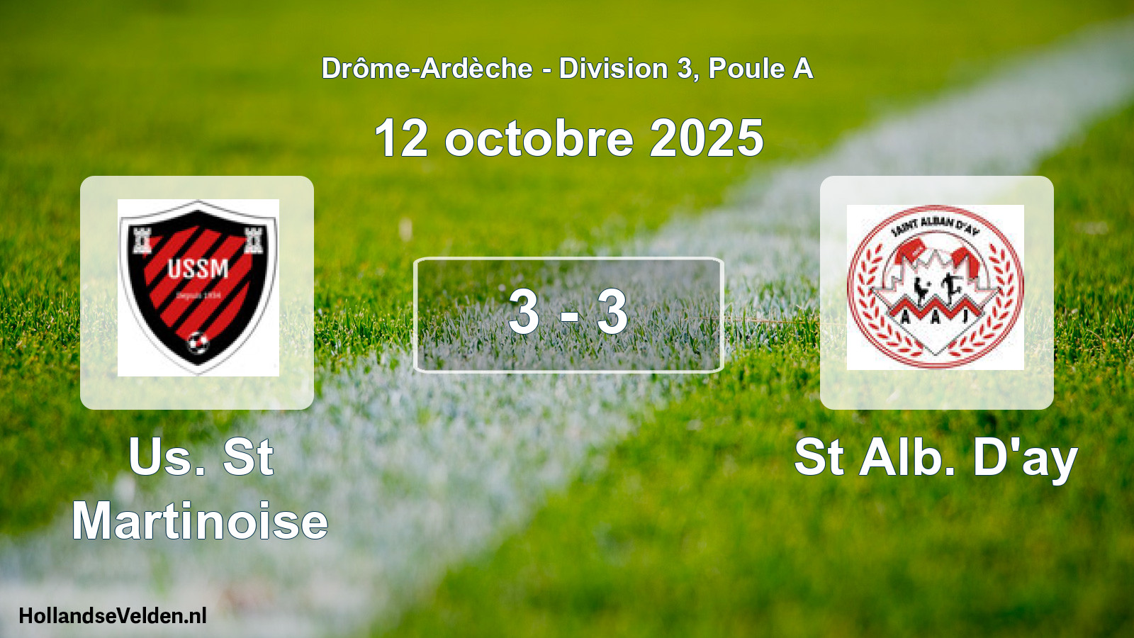 Gespeelde wedstrijd: Us. St Martinoise - St Alb. D'ay 3 - 3 (12 oktober 2025)