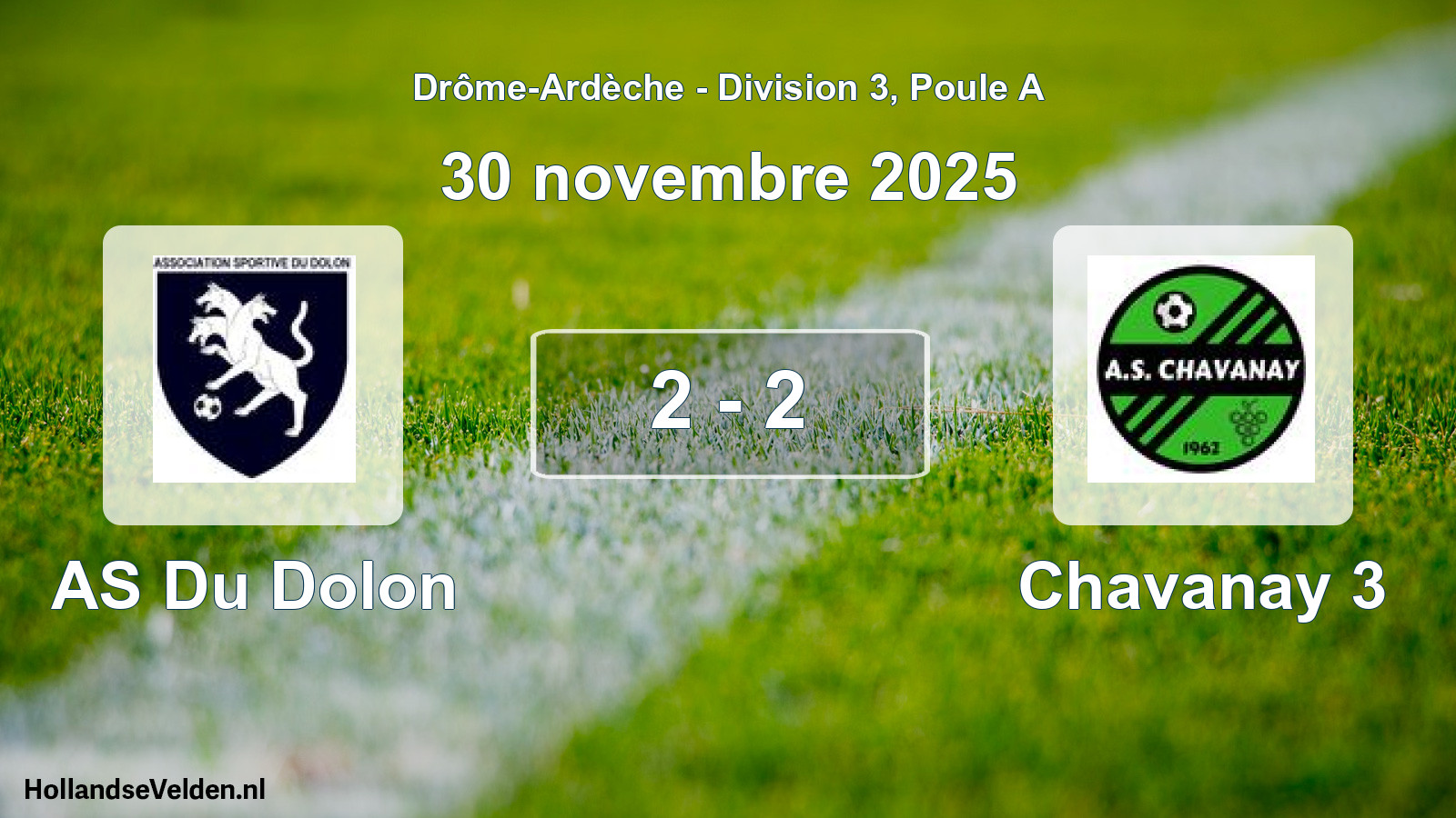Gespeelde wedstrijd: AS Du Dolon - Chavanay 3 2 - 2 (30 november 2025)