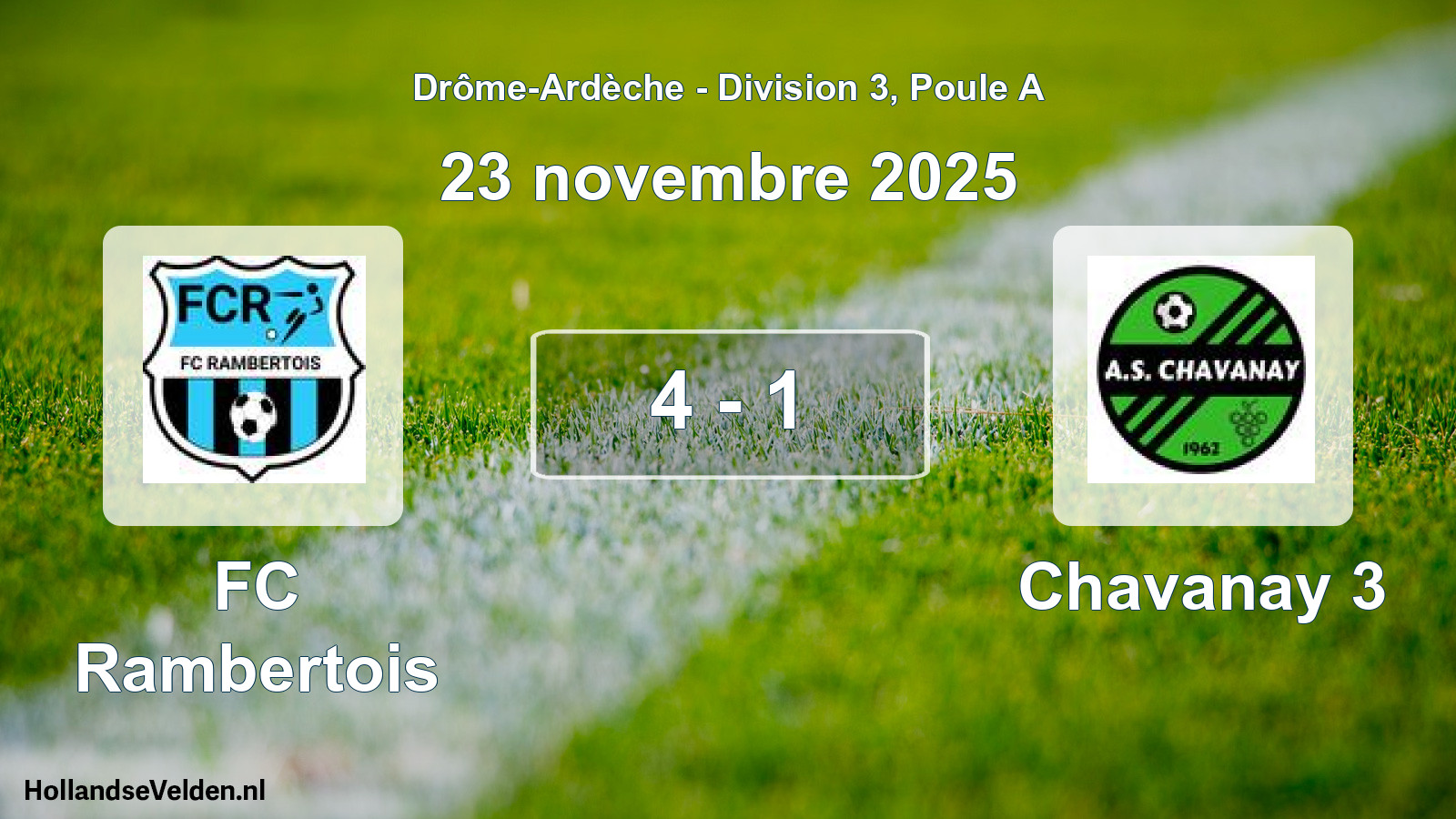 Gespeelde wedstrijd: FC Rambertois - Chavanay 3 4 - 1 (23 november 2025)