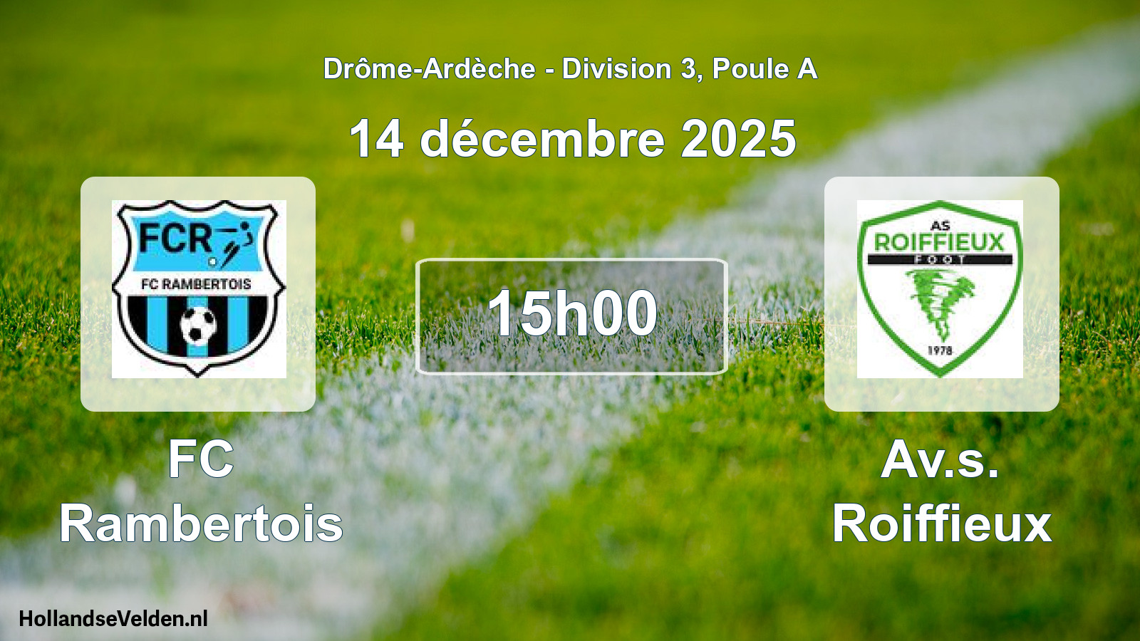 Geplande wedstrijd: FC Rambertois - Av.s. Roiffieux (14 december 2025)