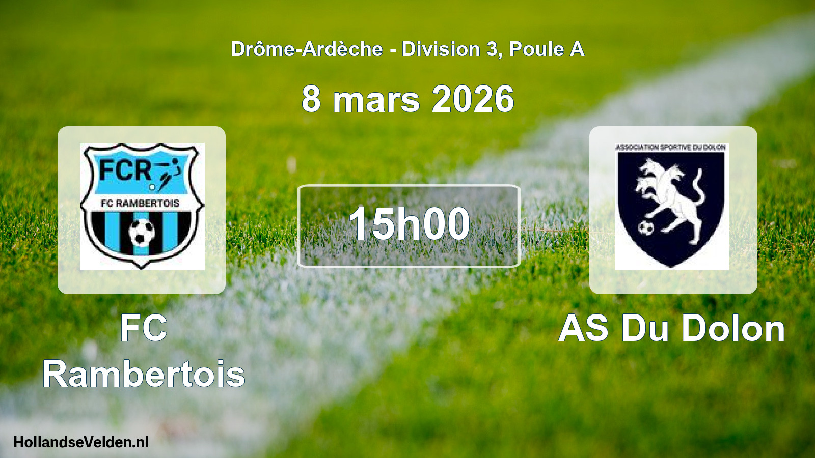 Geplande wedstrijd: FC Rambertois - AS Du Dolon (8 maart 2026)