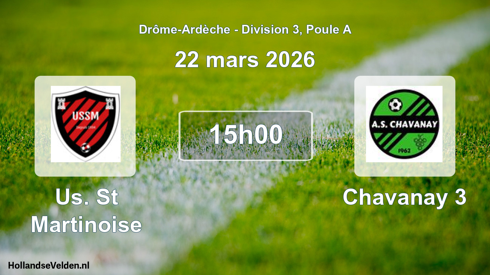 Geplande wedstrijd: Us. St Martinoise - Chavanay 3 (22 maart 2026)