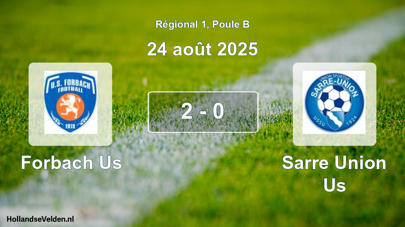 Gespeelde wedstrijd: Forbach Us - Sarre Union Us 2 - 0 (24 août 2025)