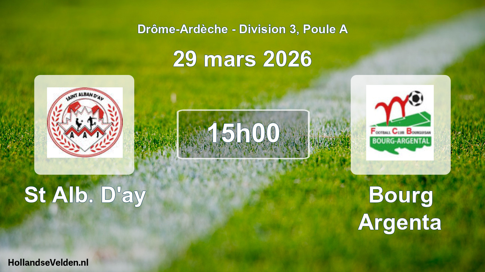 Geplande wedstrijd: St Alb. D'ay - Bourg Argenta (29 maart 2026)