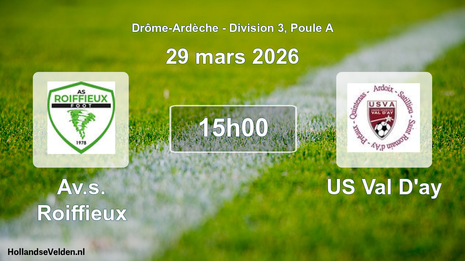 Scheduled Match: Av.s. Roiffieux - US Val D'ay (29 March 2026)