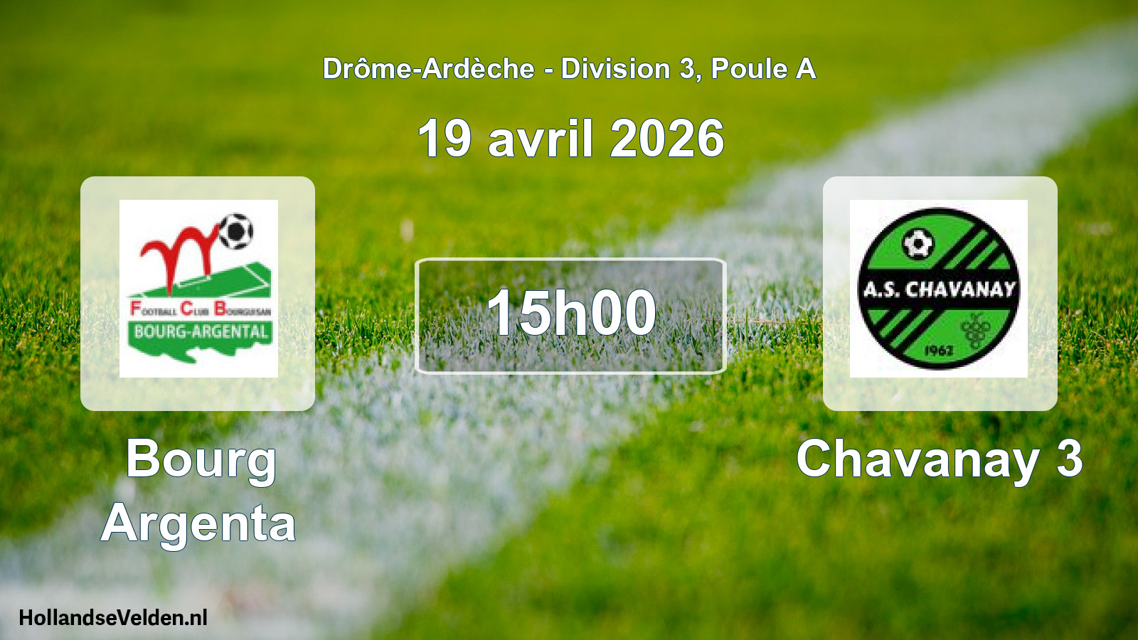 Geplande wedstrijd: Bourg Argenta - Chavanay 3 (19 april 2026)