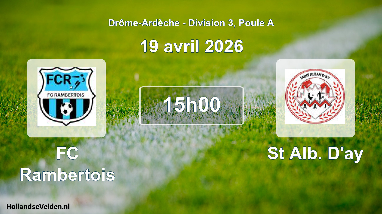 Geplande wedstrijd: FC Rambertois - St Alb. D'ay (19 april 2026)