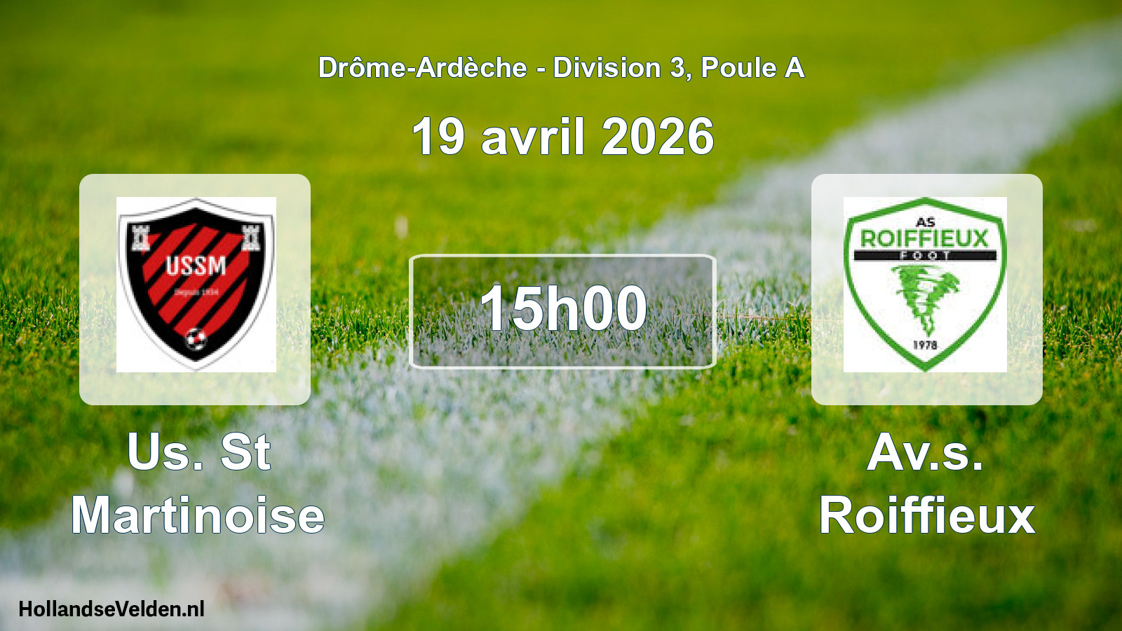 Match programmé: Us. St Martinoise - Av.s. Roiffieux (19 avril 2026)