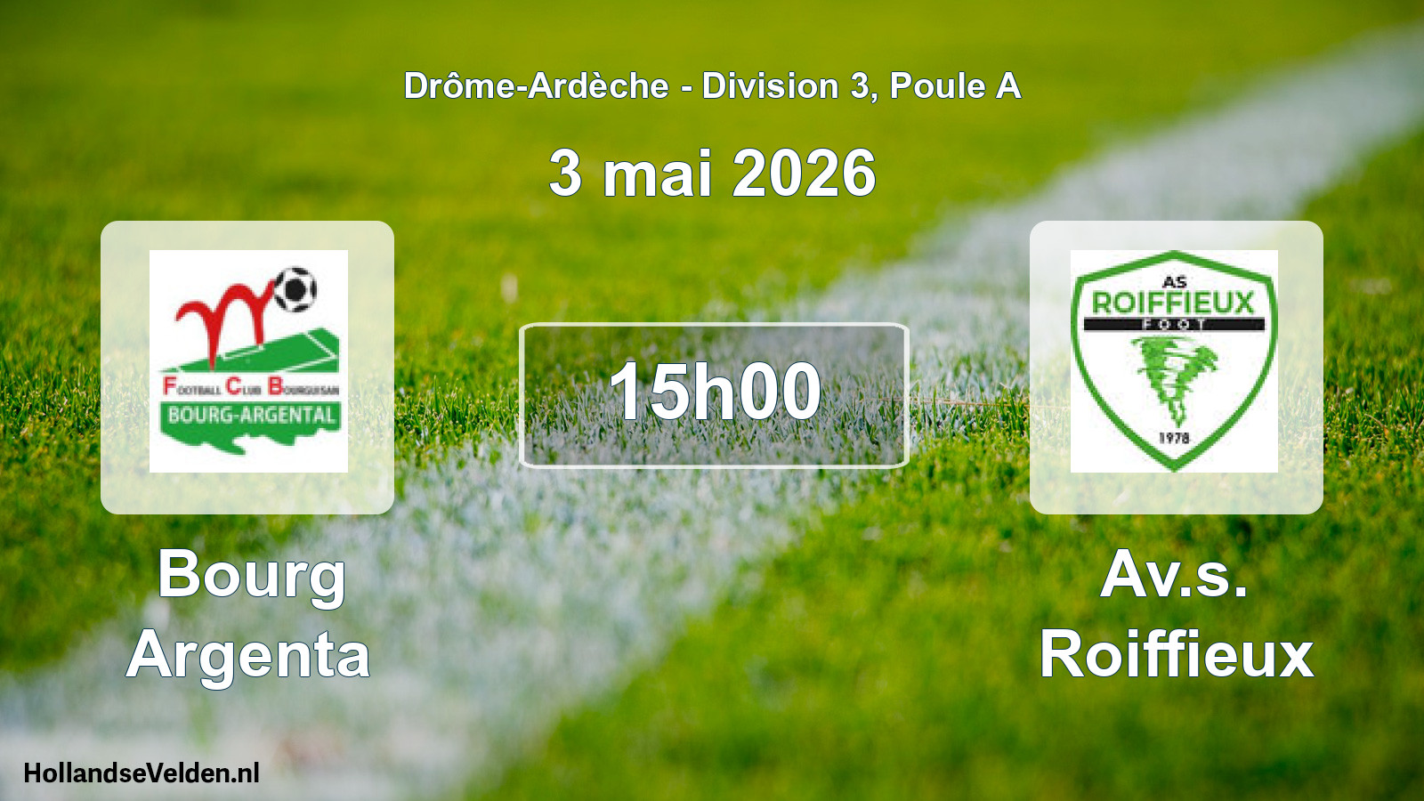 Geplande wedstrijd: Bourg Argenta - Av.s. Roiffieux (3 mei 2026)