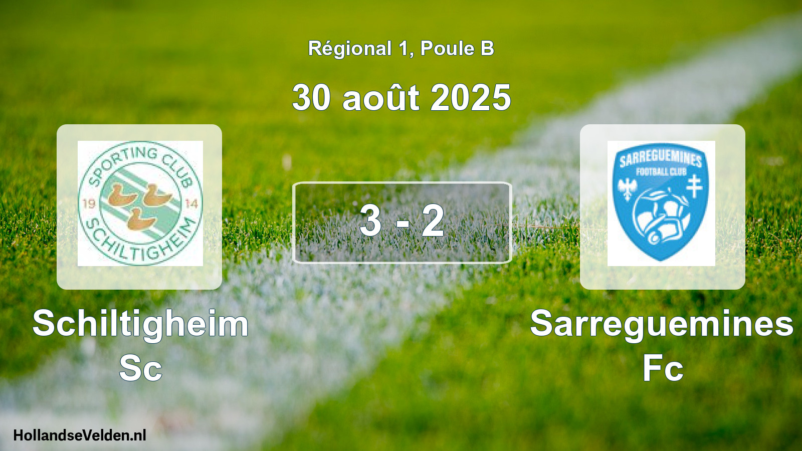 Total number of matches played: Schiltigheim Sc - Sarreguemines Fc 3 - 2 (30 August 2025)