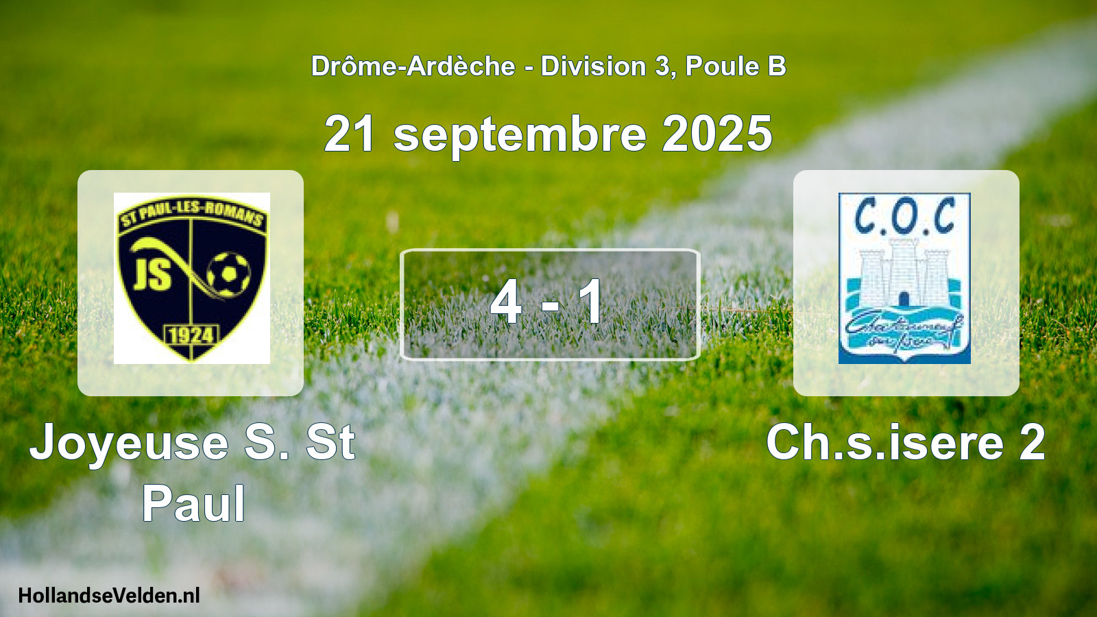 Gespeelde wedstrijd: Joyeuse S. St Paul - Ch.s.isere 2 4 - 1 (21 september 2025)