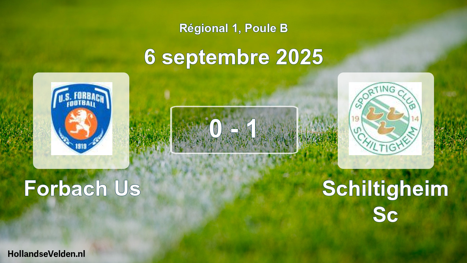 Total number of matches played: Forbach Us - Schiltigheim Sc 0 - 1 (6 September 2025)