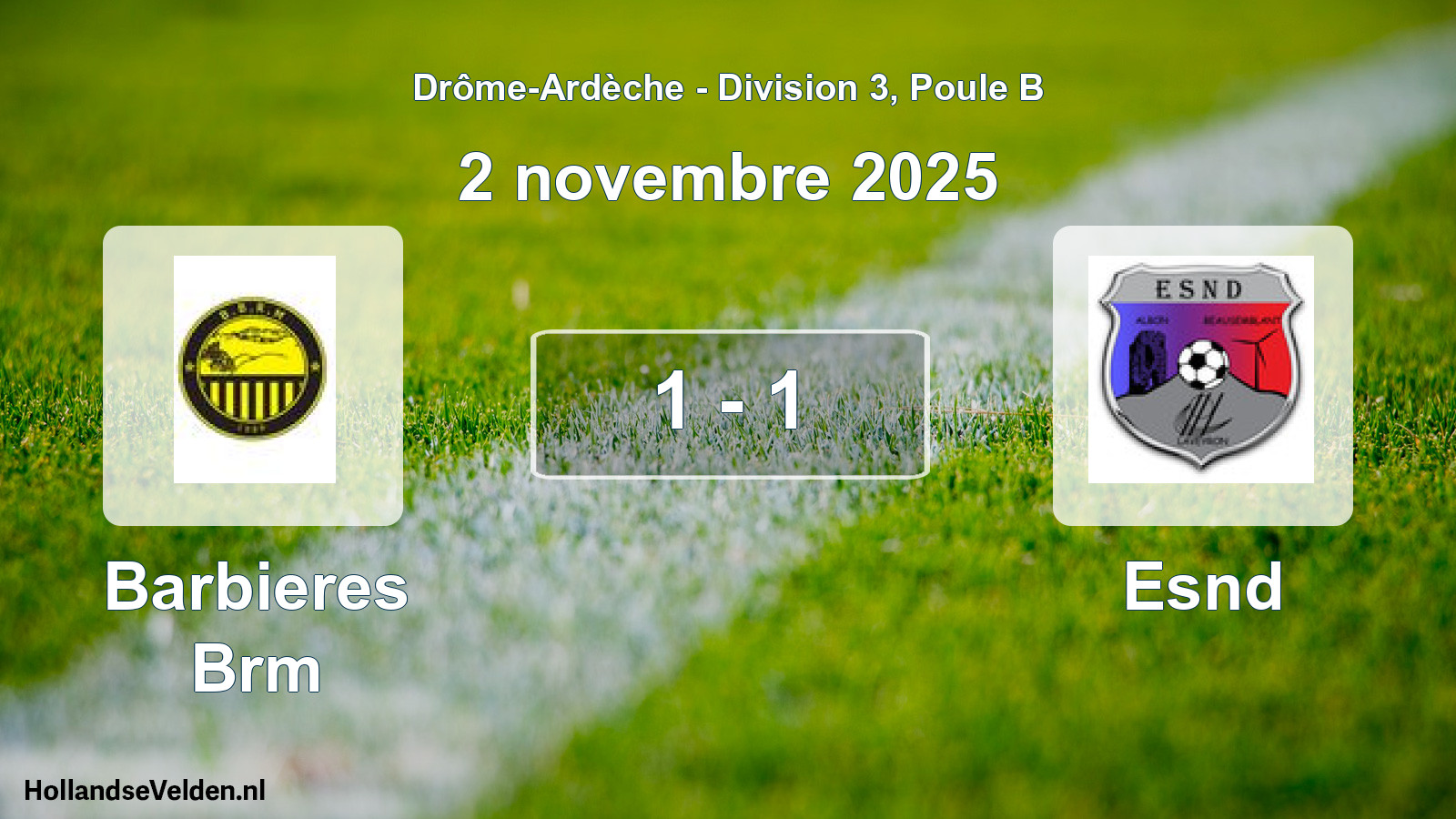 Gespeelde wedstrijd: Barbieres Brm - Esnd 1 - 1 (2 november 2025)