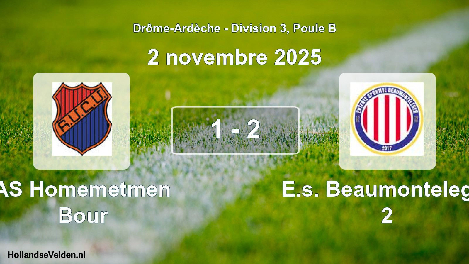 Gespeelde wedstrijd: AS Homemetmen Bour - E.s. Beaumonteleger 2 1 - 2 (2 november 2025)