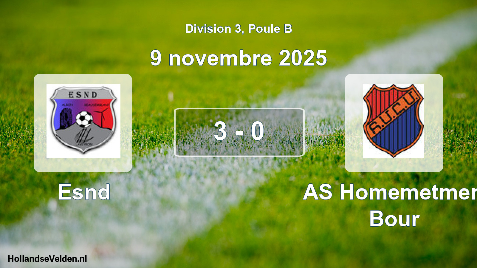 Total number of matches played: Esnd - AS Homemetmen Bour 3 - 0 (9 November 2025)