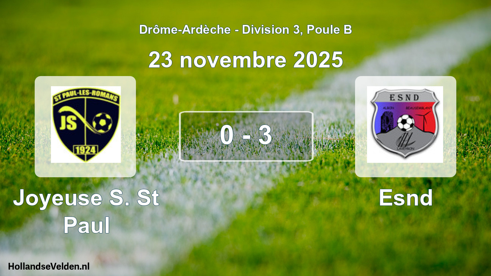 Gespeelde wedstrijd: Joyeuse S. St Paul - Esnd 0 - 3 (23 november 2025)