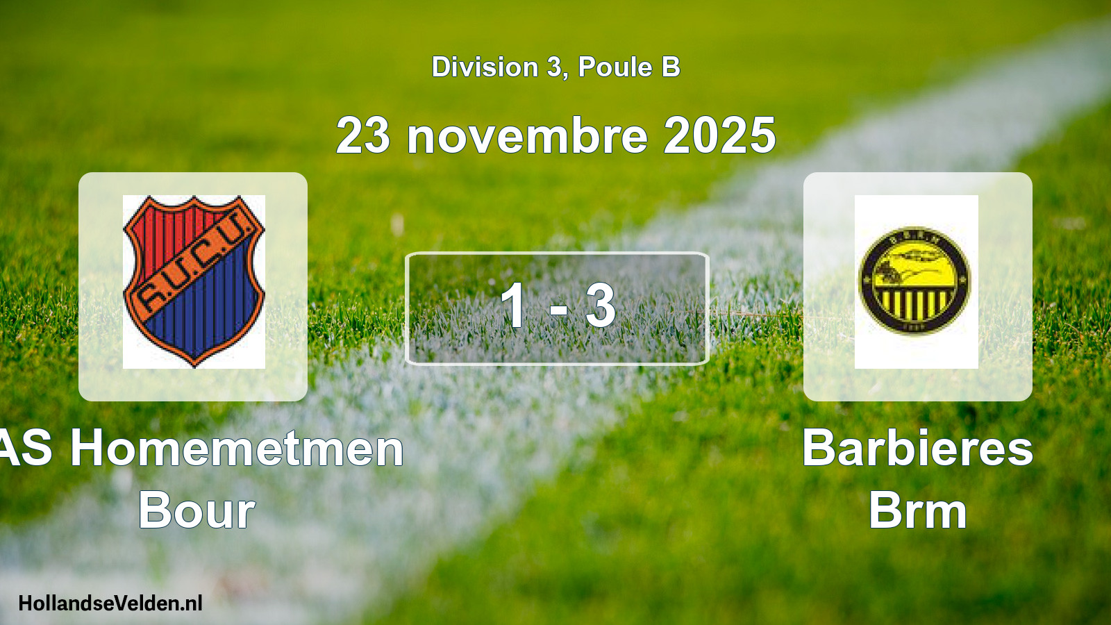 Total number of matches played: AS Homemetmen Bour - Barbieres Brm 1 - 3 (23 November 2025)