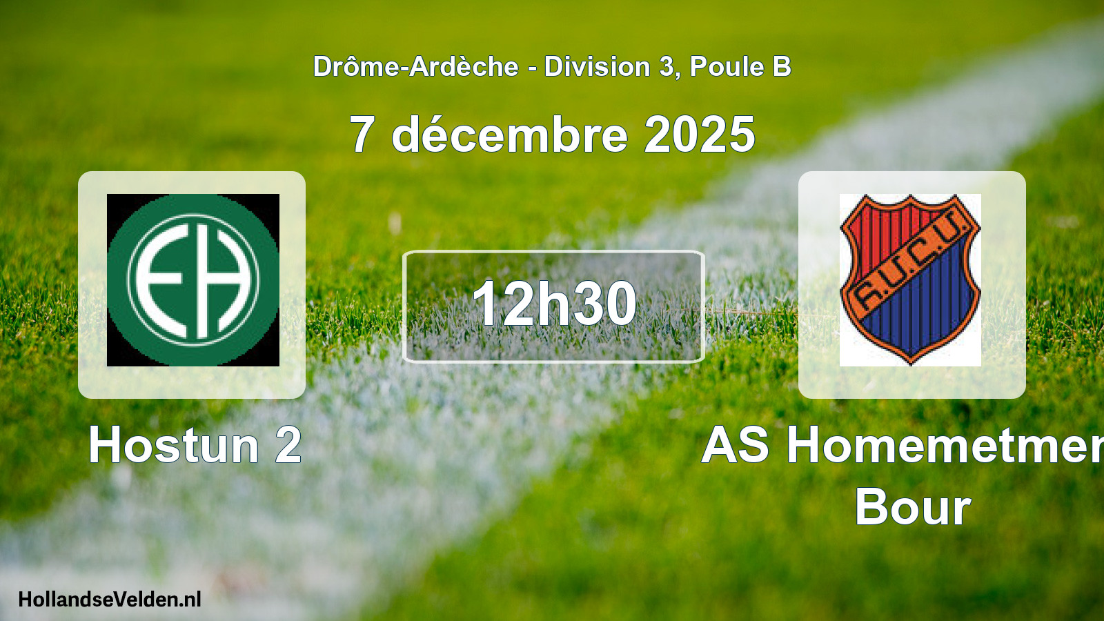 Match programmé: Hostun 2 - AS Homemetmen Bour (7 décembre 2025)