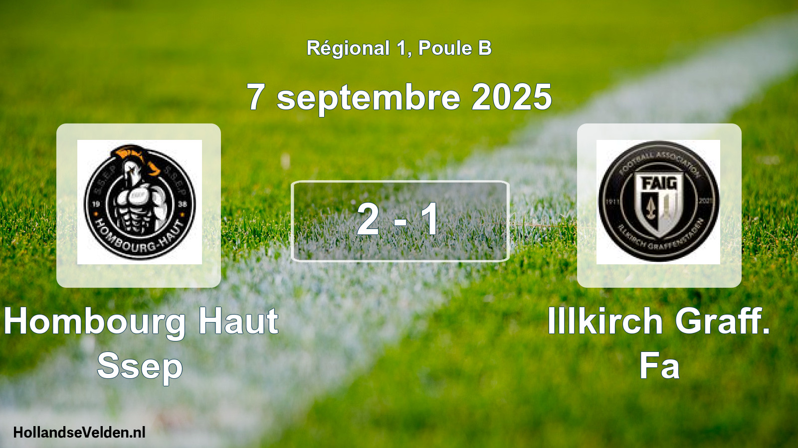 Gespeelde wedstrijd: Hombourg Haut Ssep - Illkirch Graff. Fa 2 - 1 (7 septembre 2025)