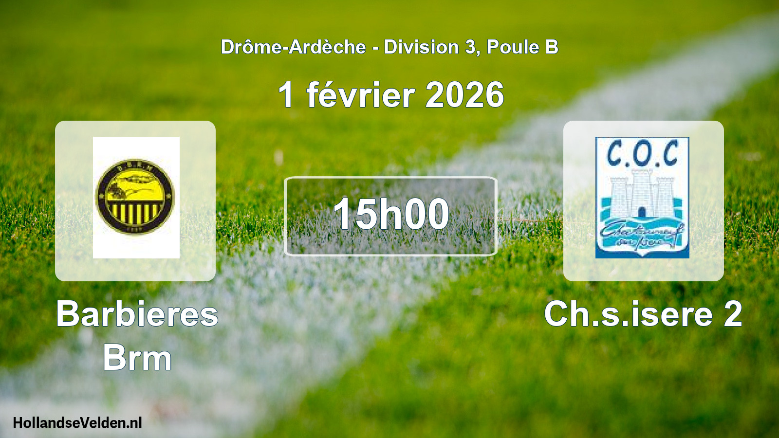 Geplande wedstrijd: Barbieres Brm - Ch.s.isere 2 (1 februari 2026)