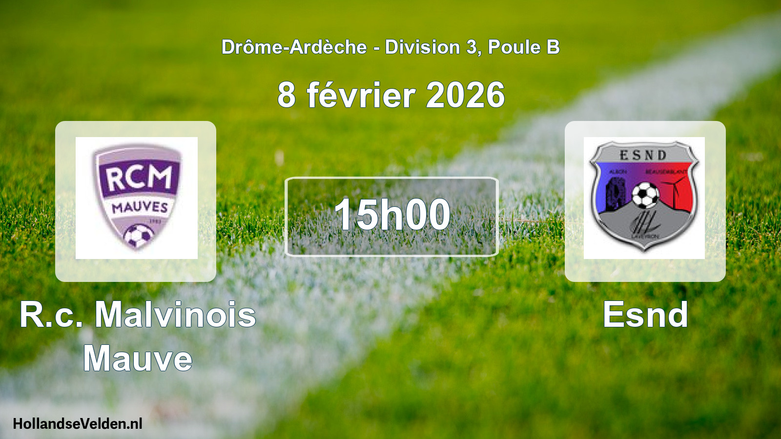 Scheduled Match: R.c. Malvinois Mauve - Esnd (8 February 2026)