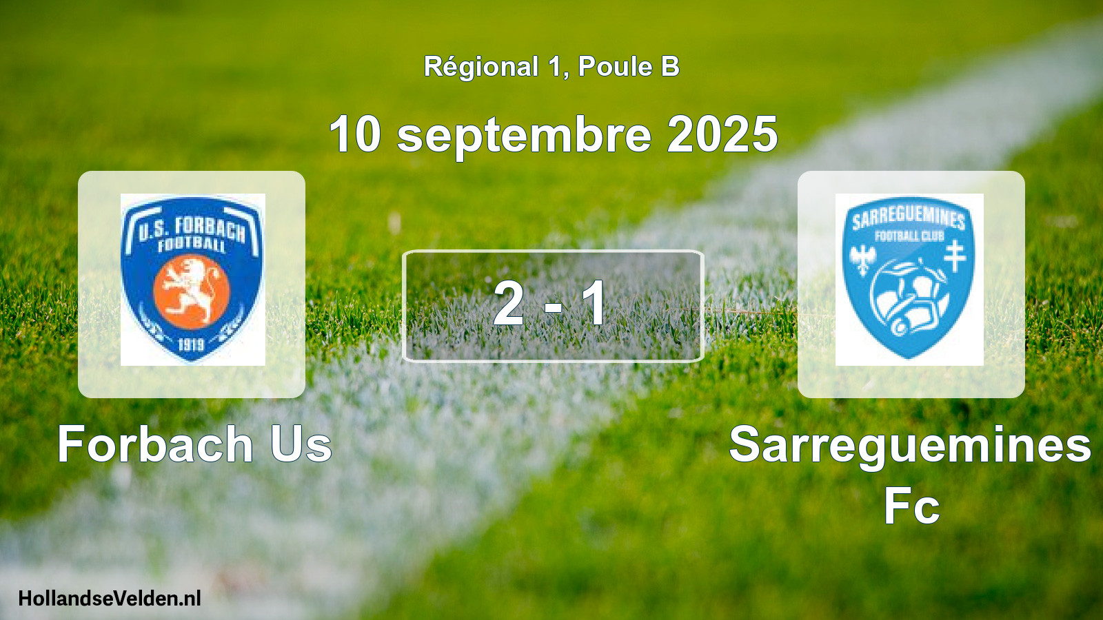 Total number of matches played: Forbach Us - Sarreguemines Fc 2 - 1 (10 September 2025)