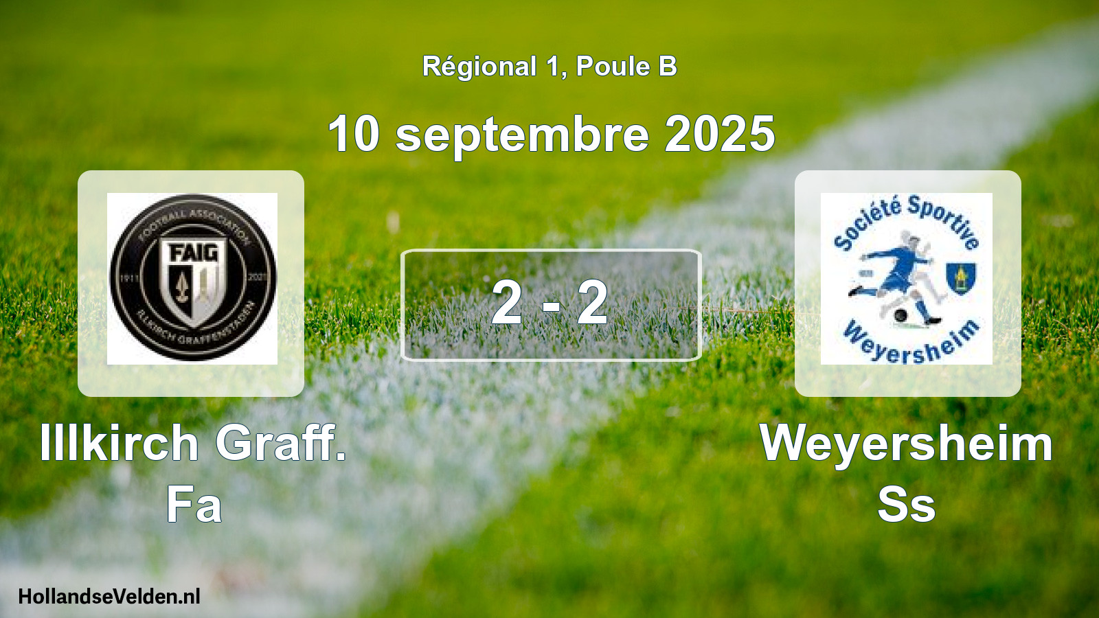 Gespeelde wedstrijd: Illkirch Graff. Fa - Weyersheim Ss 2 - 2 (10 septembre 2025)