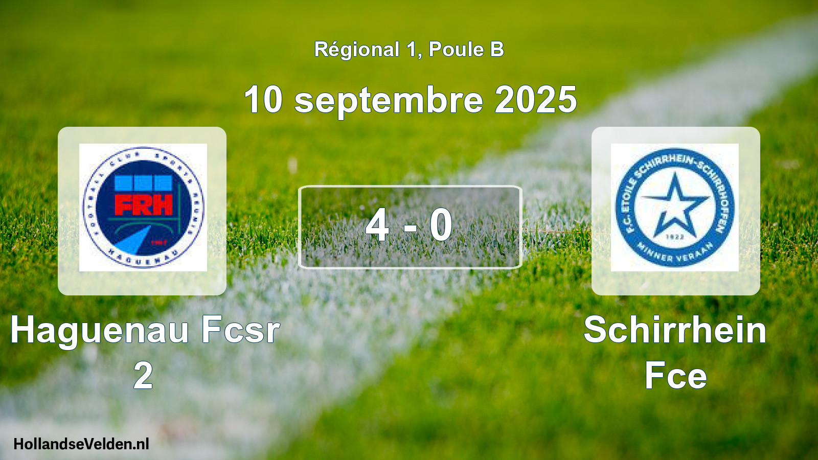 Gespeelde wedstrijd: Haguenau Fcsr 2 - Schirrhein Fce 4 - 0 (10 september 2025)