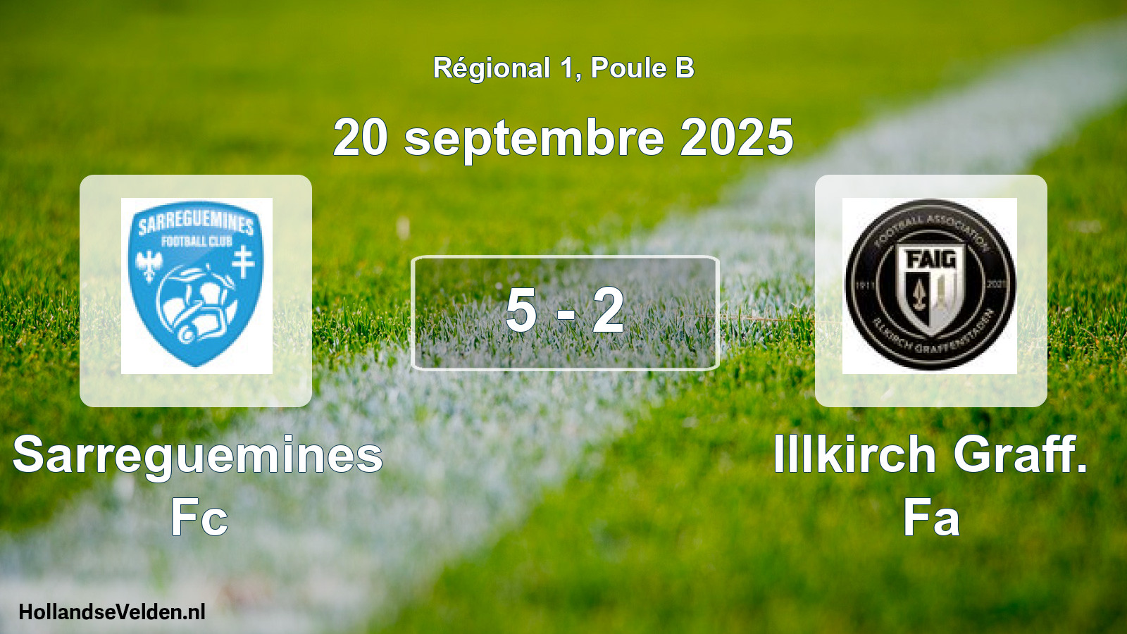 Total number of matches played: Sarreguemines Fc - Illkirch Graff. Fa 5 - 2 (20 September 2025)