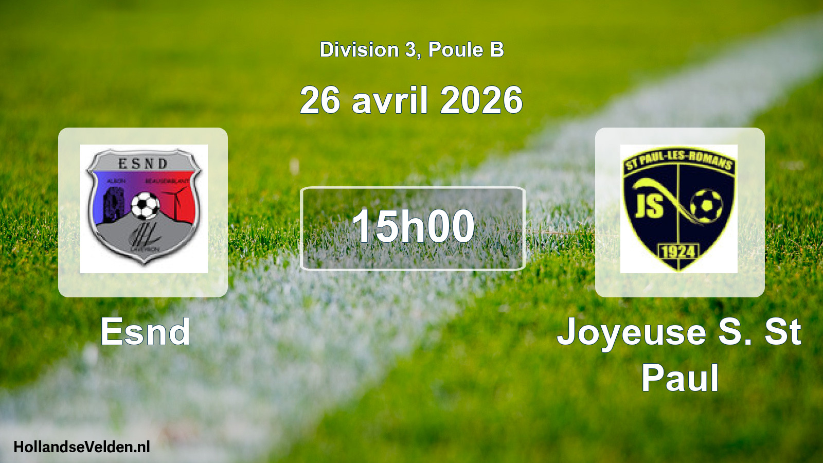 Scheduled Match: Esnd - Joyeuse S. St Paul (26 April 2026)