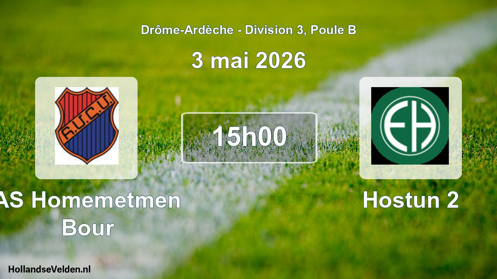 Match programmé: AS Homemetmen Bour - Hostun 2 (3 mai 2026)