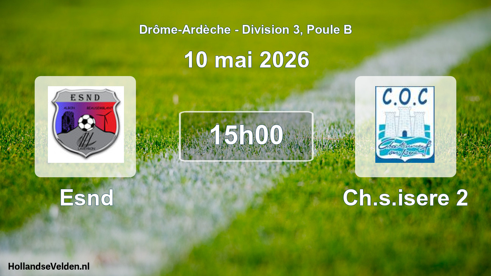 Geplande wedstrijd: Esnd - Ch.s.isere 2 (10 mei 2026)