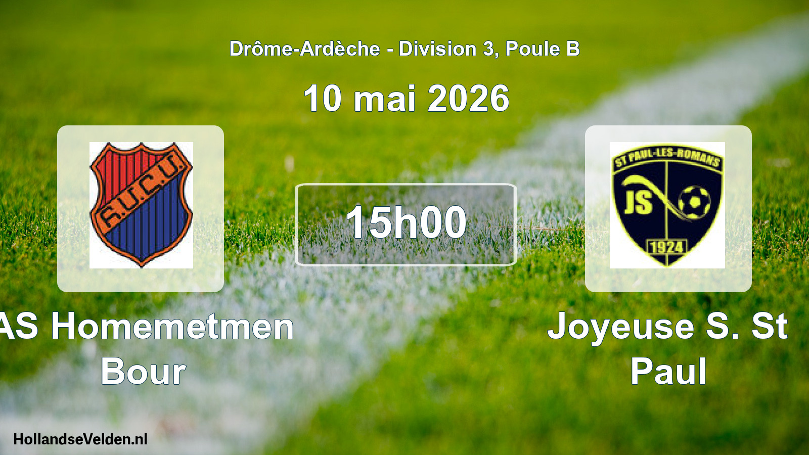 Match programmé: AS Homemetmen Bour - Joyeuse S. St Paul (10 mai 2026)